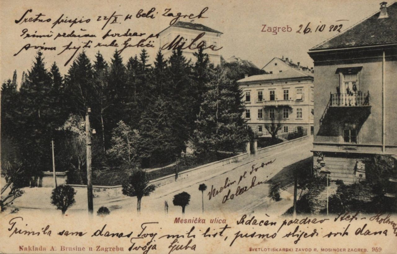 Mesnička ulica, razglednica je putovala 1902. godine